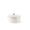 Stylish Lilac - Decorative Small Canister/Server - Snow White & Gold
