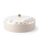 Stylish Lilac - Decorative Large Canister/Server - Beige & Gold