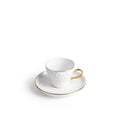 Crown - Esspresso /Turkish Coffee Cups (12-Pc)- White & Gold