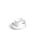 Crown - Esspresso /Turkish Coffee Cups (12-Pc)- White & Silver