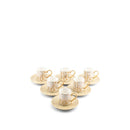 Diwan - Turkish Coffee Cups (12-Pc) - Ivory & Gold
