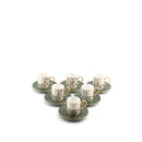 Diwan -  Turkish Coffee Cups (12-Pc) - Olive Green & Gold