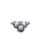 Diwan -  Turkish Coffee Cups(12-Pc) - Dark Blue & Silver