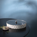 Atheer - Large Decorative Canister - Dark Blue & Silver