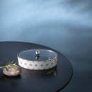 Atheer - Medium Decorative Canister - Dark Blue & Silver