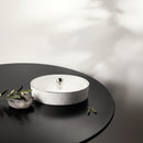 Atheer - Medium Decorative Canister - White & Silver