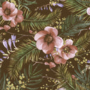 Voguish Dark Green Wallpaper with Flowers Vogue