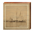 Guilford Vintage Boats in Bay | Wall Art Print on Real Wood