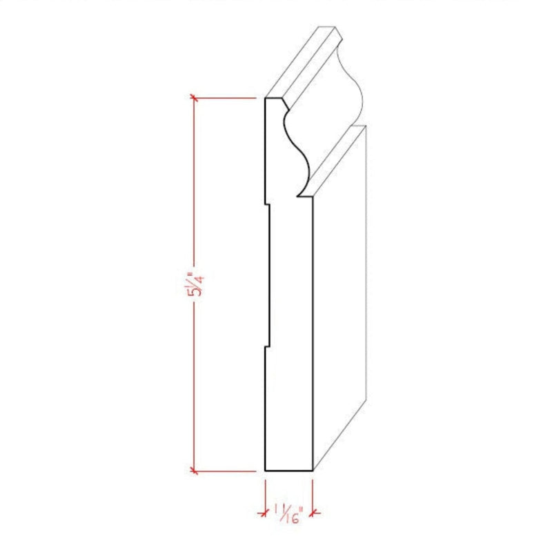 EWBB12 Colonial Baseboard 5-1/4