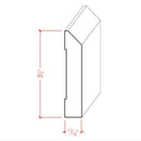 EWBB14 Beveled Edge Baseboard 3-1/2" Tall x 11/16" Moulding Unfinished
