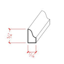 EWBS15 Baseboard Shoe 3/4" Tall x 7/16" Ogea Style. Unfinished