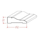 EWCA11 Colonial Casing 2-3/8" wide x 3/4" Trim. Unfinished Moulding