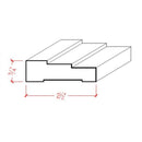 EWCA34 Contemporary 2-1/2" wide x 3/4" Stepped Casing. Unfinished Trim