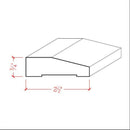 EWCA41 Beveled Modern Casing 2-1/2" wide x 3/4" Contemporary Unfinished Trim
