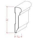 EWCH17 Colonial Chair Rail 3-1/4" Tall x 13/16" Moulding. Unfinished