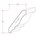 EWCR13 Crown 3/4" x 4-5/8" Unfinished 3-5/8" High x 2-3/4" Deep