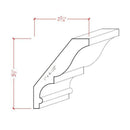 EWCR18 Crown 7/8" x 4-1/2" Unfinished 3-1/2" High x 2-3/4" Deep