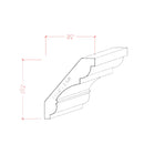 EWCR20 Crown 3/4" x 3-5/8" Unfinished 2-3/4" High x 2-1/4" Deep
