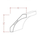 EWCR40 Cove Crown 3/4" x 3-3/4" Unfinished 2-5/8" High x 2-1/2" Deep