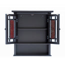Espresso Bathroom Wall Cabinet with Amber Mosaic Glass Accents