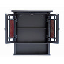Espresso Bathroom Wall Cabinet with Amber Mosaic Glass Accents