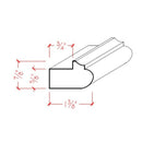 EWLR12 Kitchen Cabinet Light Rail 1-3/8" Wide x 7/8" Trim. Unfinished
