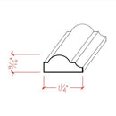 EWPM33 Nose & Cove Panel Molding 1-1/4" wide x 9/16" Trim. Unfinished