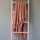 Lovecup Coral Washed Linen Throw L427