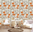 Contemporary Foxes Wallpaper