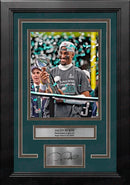 Jalen Hurts Trophy Philadelphia Eagles Super Bowl Champions 8x10 Framed Photo & Engraved Autograph