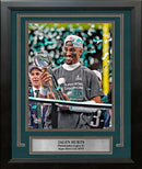 Jalen Hurts Super Bowl LIX Lombardi Trophy Philadelphia Eagles 8" x 10" Framed Football Photo