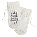 Eat, Drink and Be Married Cotton Canvas Wine Bag