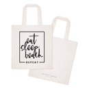 Eat, Sleep, Beach, Repeat Cotton Canvas Tote Bag