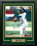 Dennis Eckersley in Action Oakland Athletics Autographed 11" x 14" Framed Baseball Photo