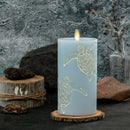 Coastal Blue Flameless Sea Turtle Candle Pillar - Recessed Top