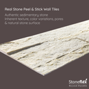 Ecru White - Self-Adhesive 3D Peel & Stick Real Stacked Stone Tiles [Pack of 10]