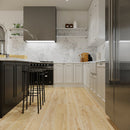 SPC Vinyl Rigid Core 7" Width 60" RL, 6mm Thick, 1.5mm IXPE Edelweiss Flamboyant Floors - Mazzia Collection Product shoot Kitchen view