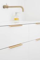 Brushed Bronze "Edge Straight" Tab Drawer Pulls