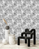 Black and White Tropical Wallpaper