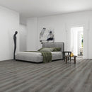 SPC Vinyl Rigid Core 9" Width 60" RL, 7mm Thick, 1.5mm IXPE Elder Stone, Omnia Floors - Mazzia Collection bedroom view