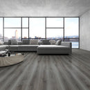 SPC Vinyl Rigid Core 9" Width 60" RL, 7mm Thick, 1.5mm IXPE Elder Stone, Omnia Floors - Mazzia Collection living room view 2