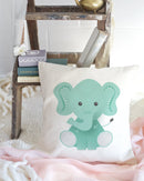 Elephant Cotton Canvas Pillow Cover