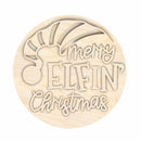 Unfinished Wood Merry Elfin Christmas Door Sign Kit | Wood Craft Cutouts | 1/4" Thick |