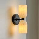 Elvara Twin Alabaster Pillar Wall Light