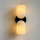 Elvara Twin Alabaster Pillar Wall Light