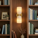 Elvara Twin Alabaster Pillar Wall Light