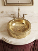 Brass Engraved Sink - Brass Basin Sink