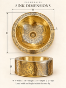Brass Engraved Sink - Brass Basin Sink