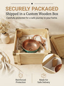 Engraved Oxidized Copper Bathroom Sink with Copper Faucet