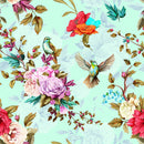 Fashionable Roses and Birds Wallpaper